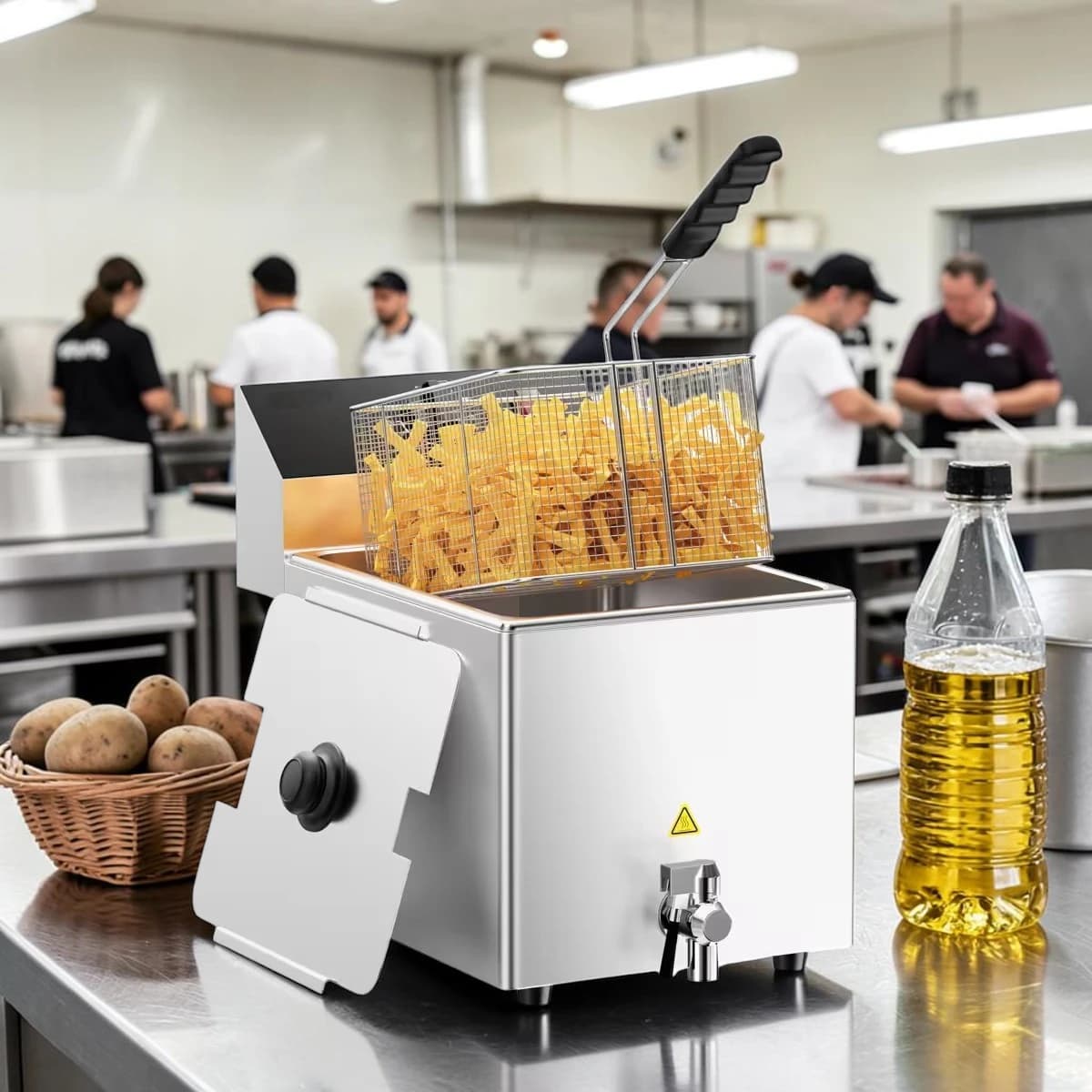 Friteuse électrique professionnelle 12 litres simple cuve.